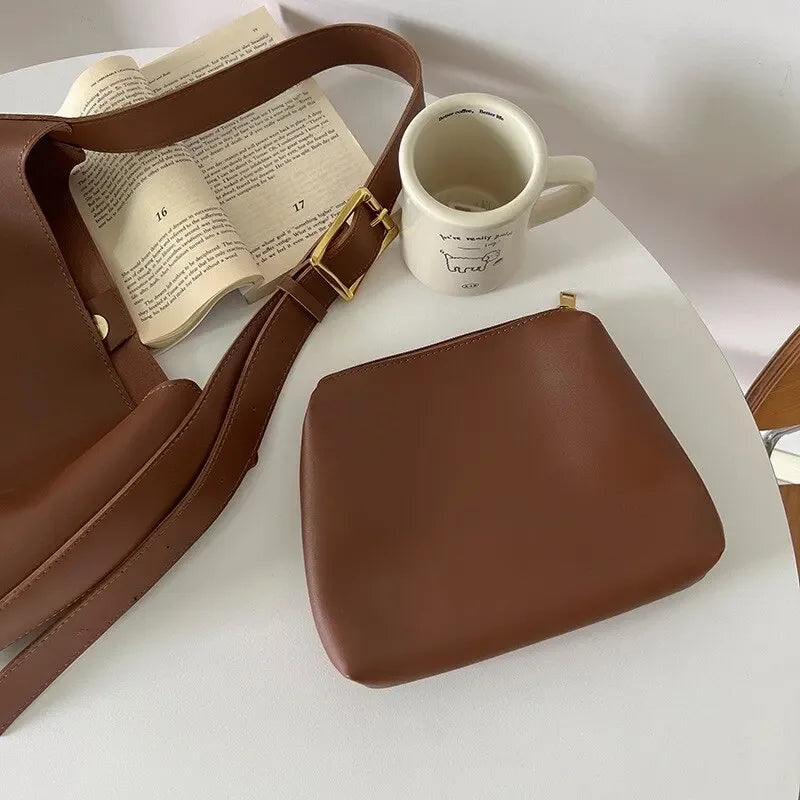 Hysa | Klassieke elegante schoudertas - minimalistisch, dagelijkse casual handtas