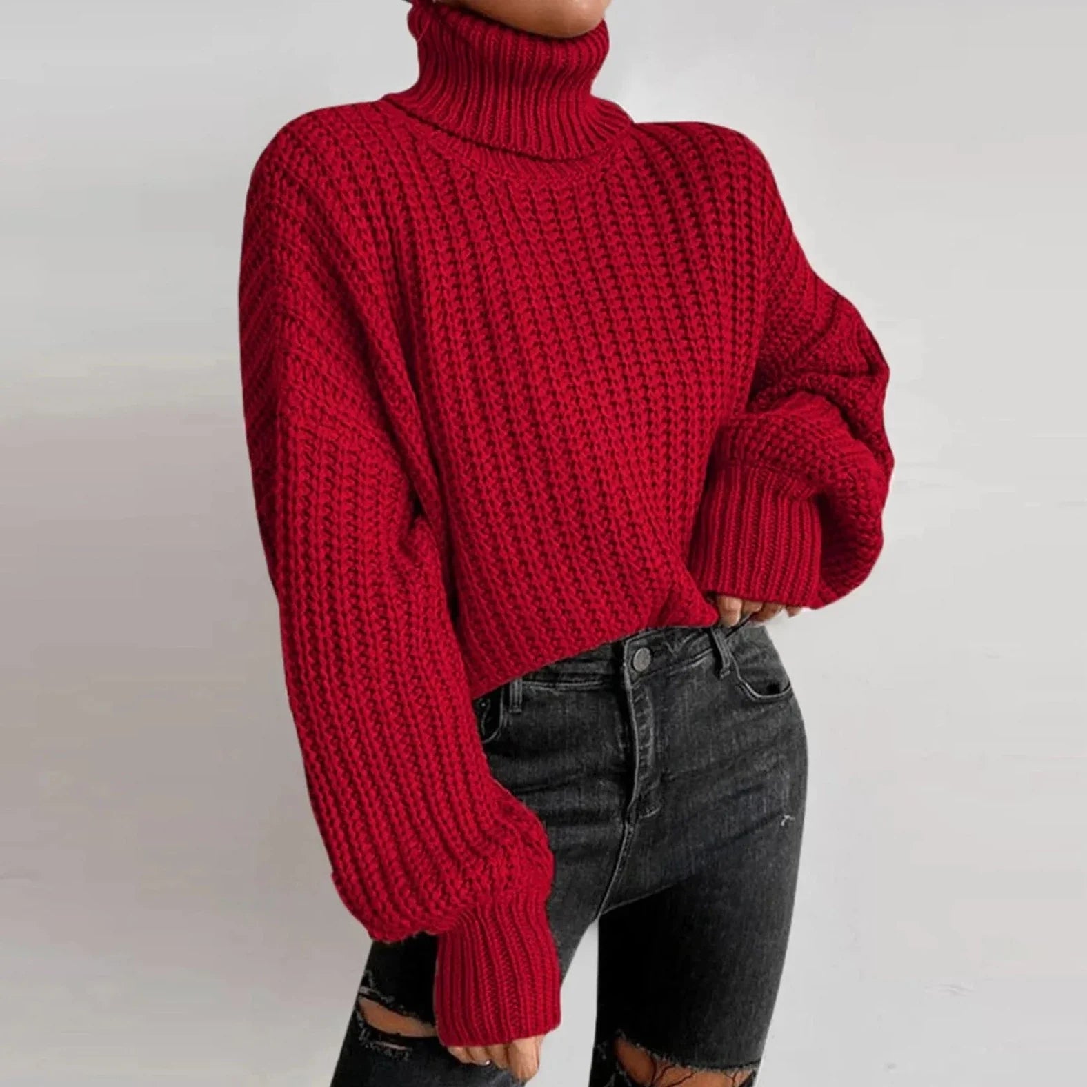 Mireilla | Oversized gebreide coltrui voor dames – dikke pullover, zachte wintertrui
