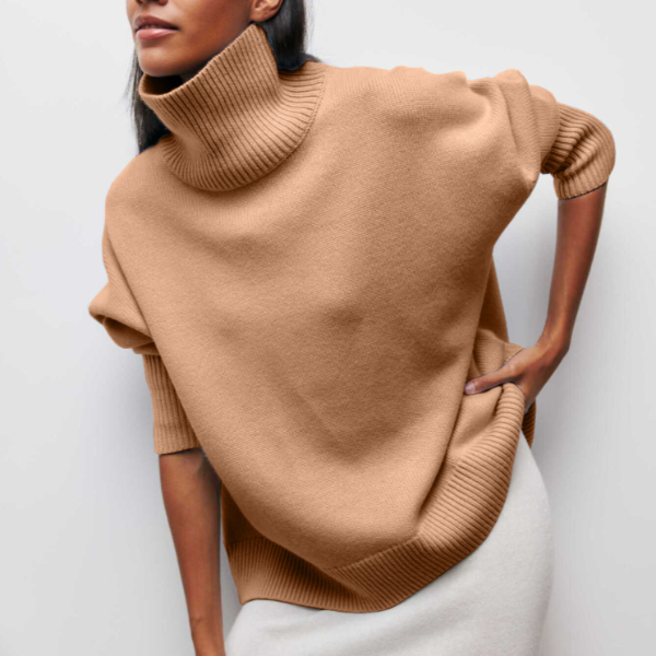Nerisse | Klassieke coltrui voor dames, losse pasvorm, zacht gebreid, casual top voor herfst en winter