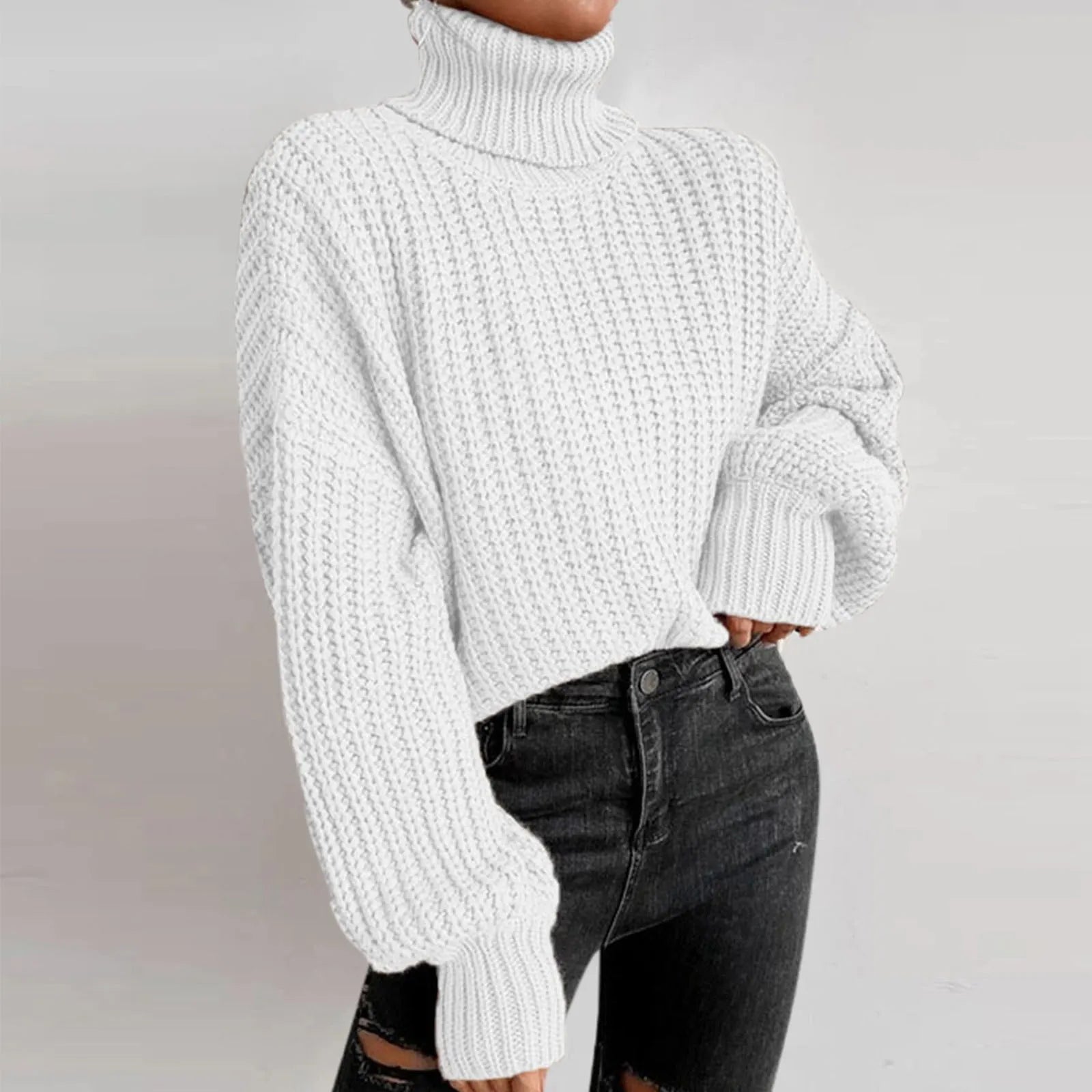 Mireilla | Oversized gebreide coltrui voor dames – dikke pullover, zachte wintertrui