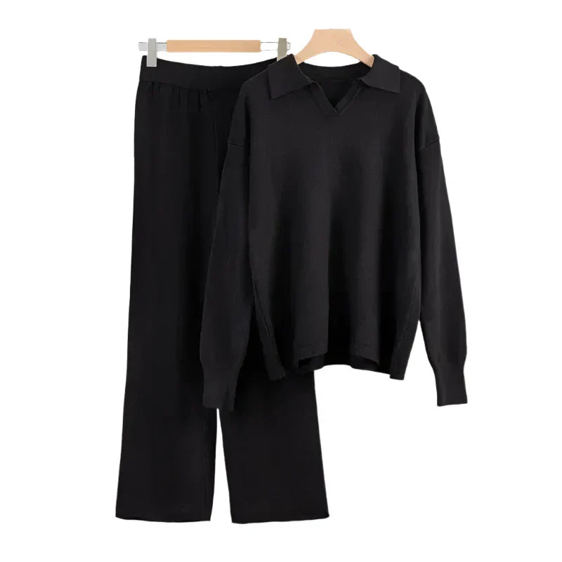 Norelia | 2-delige gebreide loungewearset voor dames, trui en broek, casual comfortabele outfit
