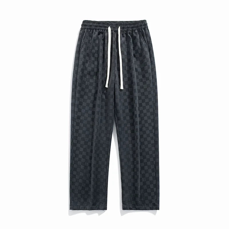 Zdenek | Corduroy joggingbroek voor heren – Ultrazachte relaxte pasvorm, geruit patroon