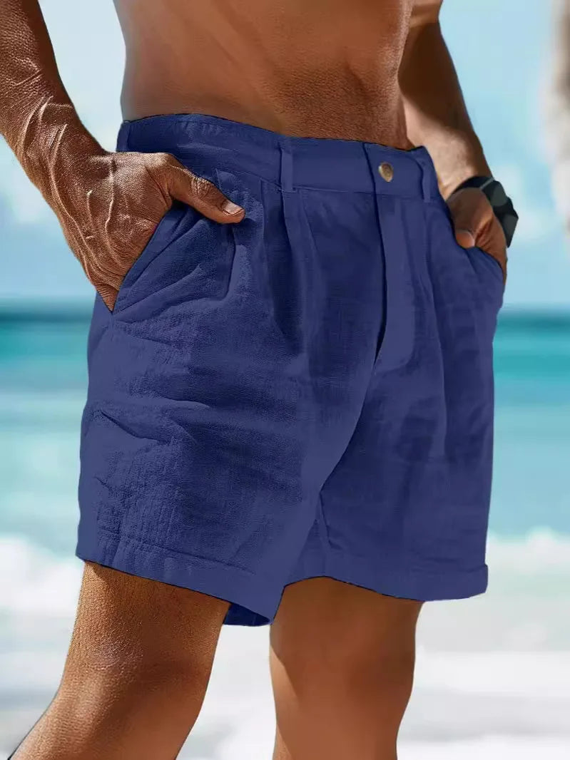 Aaron | Ademende linnen shorts voor mannen - Comfortabele & lichtgewicht zomer shorts