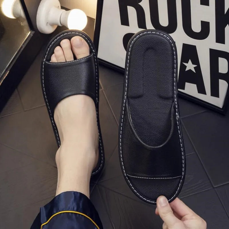 Velni | Unisex Leren Slippers - Comfortabele Leren Sandalen voor Mannen & Vrouwen