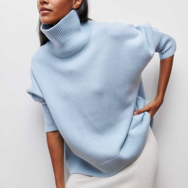 Nerisse | Klassieke coltrui voor dames, losse pasvorm, zacht gebreid, casual top voor herfst en winter