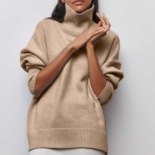 Nerisse | Klassieke coltrui voor dames, losse pasvorm, zacht gebreid, casual top voor herfst en winter