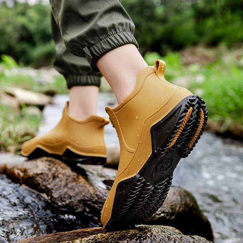 HydroStep | Waterdichte enkellaarzen voor dames – antislipzool, treklipje, comfortabele regenlaarzen