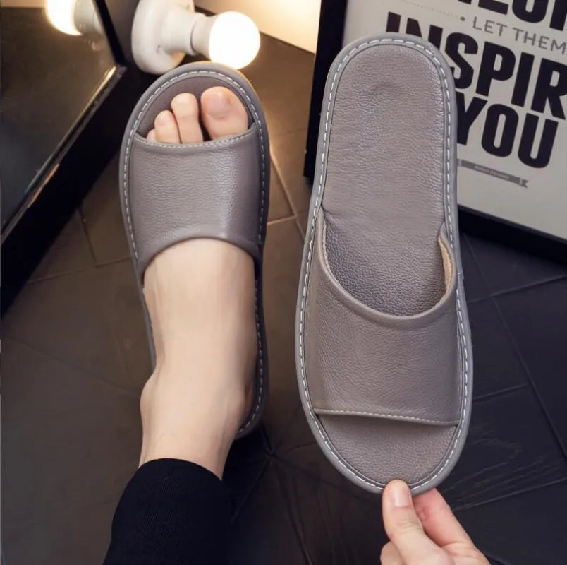 Velni | Unisex Leren Slippers - Comfortabele Leren Sandalen voor Mannen & Vrouwen