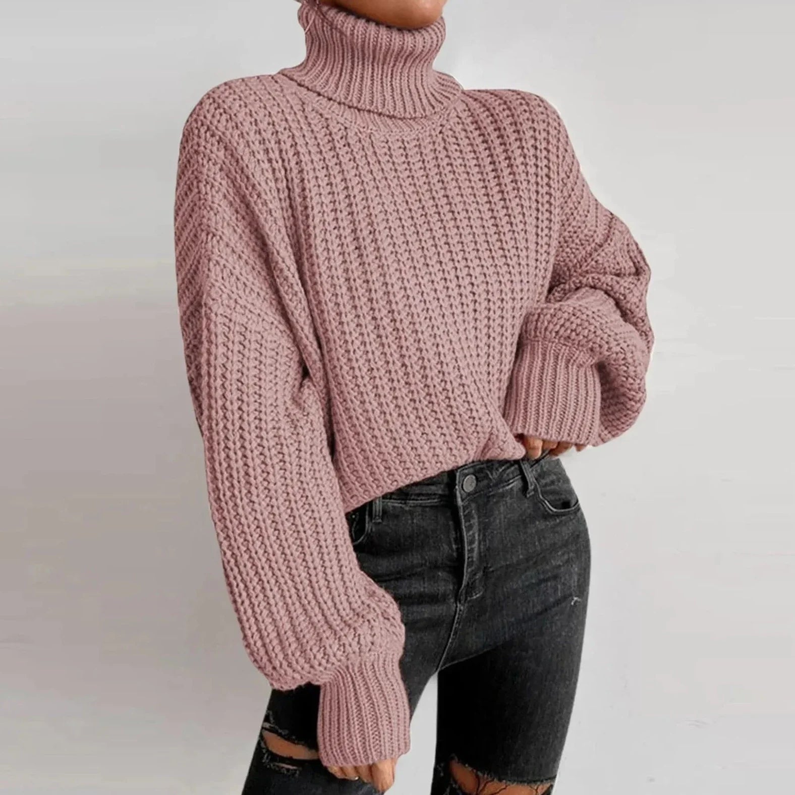 Mireilla | Oversized gebreide coltrui voor dames – dikke pullover, zachte wintertrui