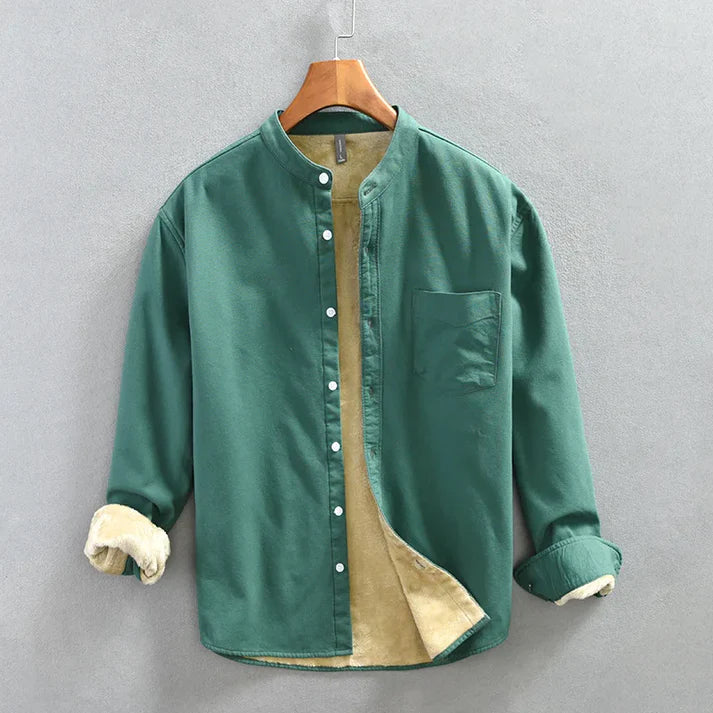 Walther | Warm fleece gevoerd overhemd voor heren – Lange mouwen, 100% katoen