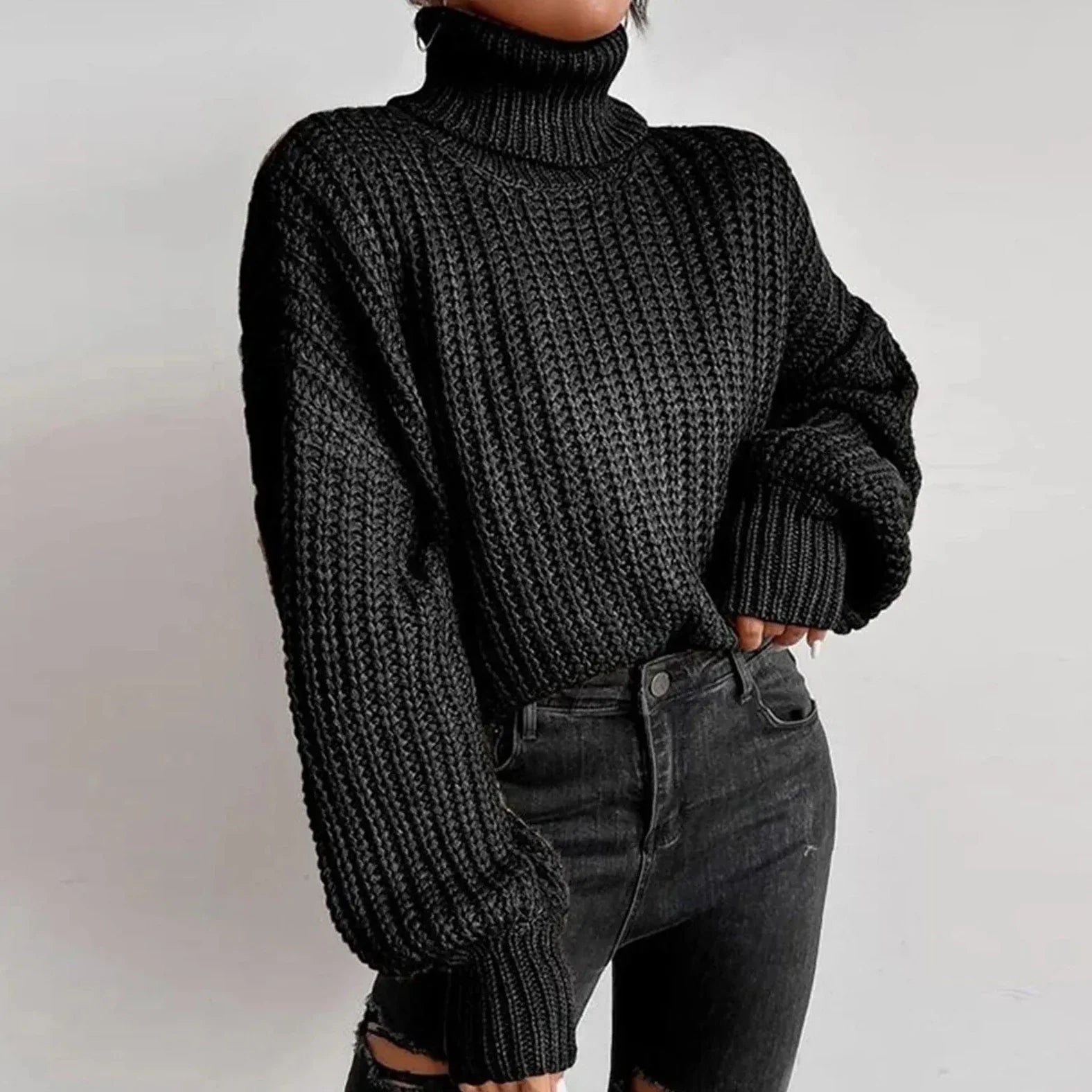 Mireilla | Oversized gebreide coltrui voor dames – dikke pullover, zachte wintertrui