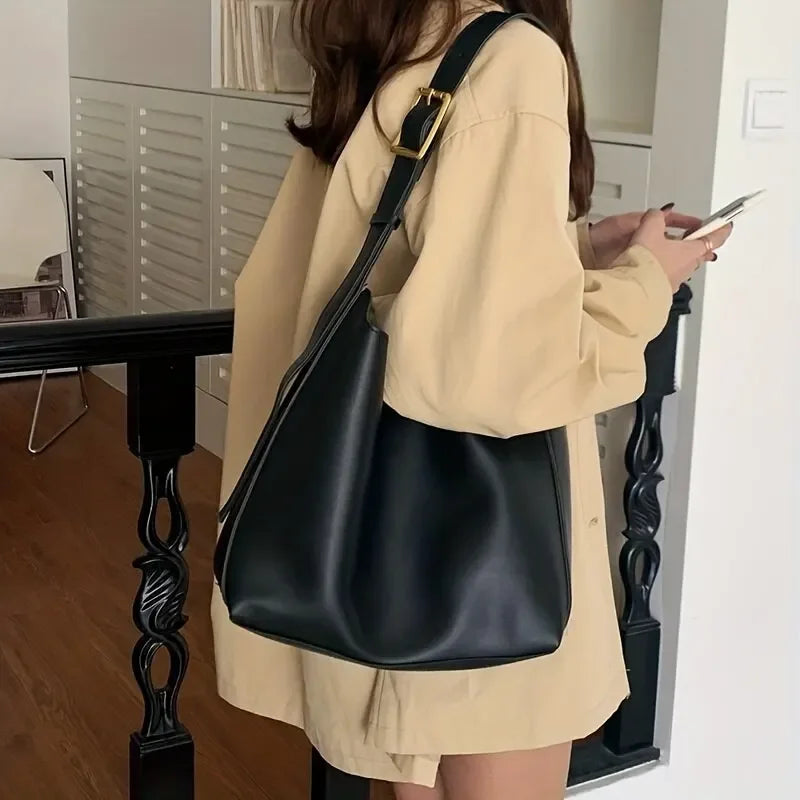 Hysa | Klassieke elegante schoudertas - minimalistisch, dagelijkse casual handtas