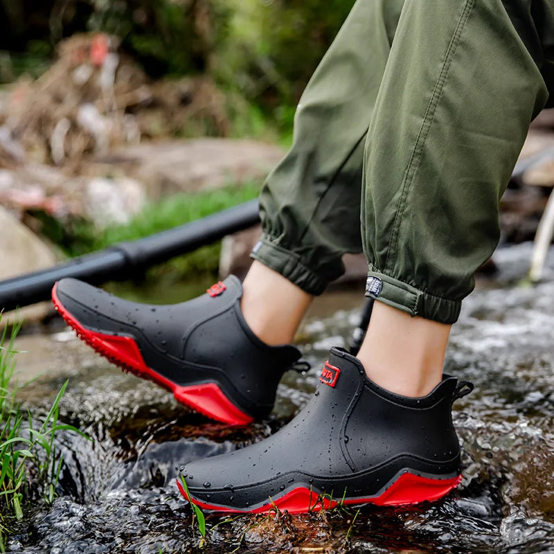 HydroStep | Waterdichte enkellaarzen voor dames – antislipzool, treklipje, comfortabele regenlaarzen