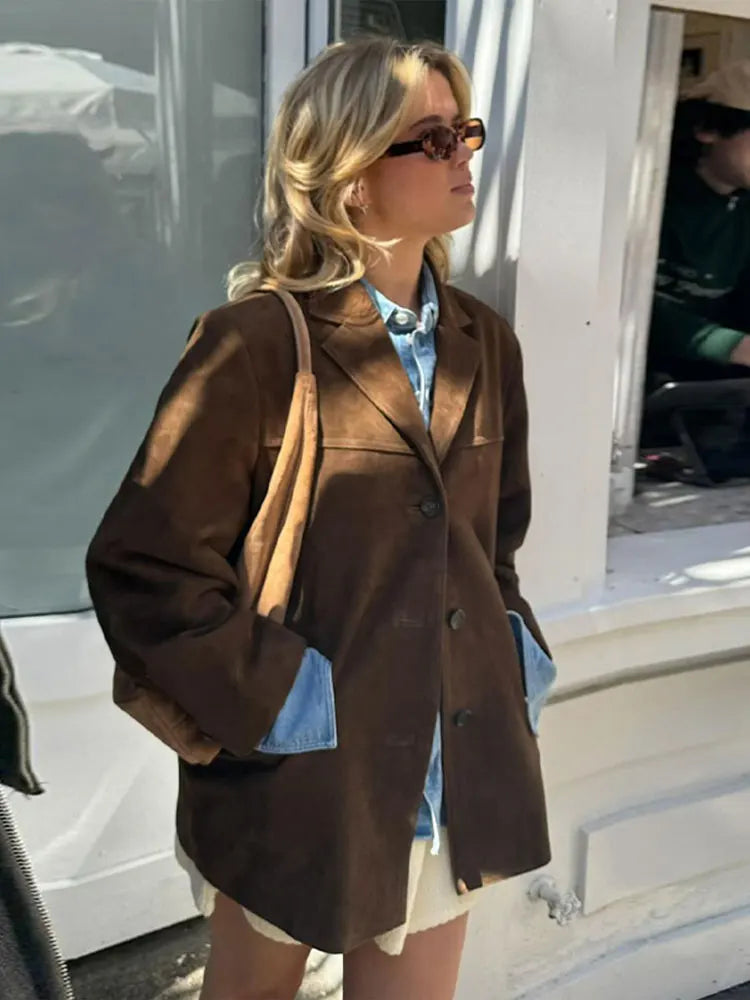 Wilhelmine | Oversized winterjas voor dames met knopen en zakken, warme casual jas, stijlvolle bovenkleding