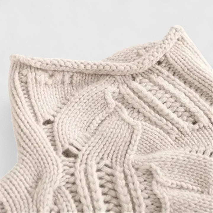 Astriel | Chique kabeltrui voor dames – zachte pullover met hoge hals, comfortabel en stijlvol