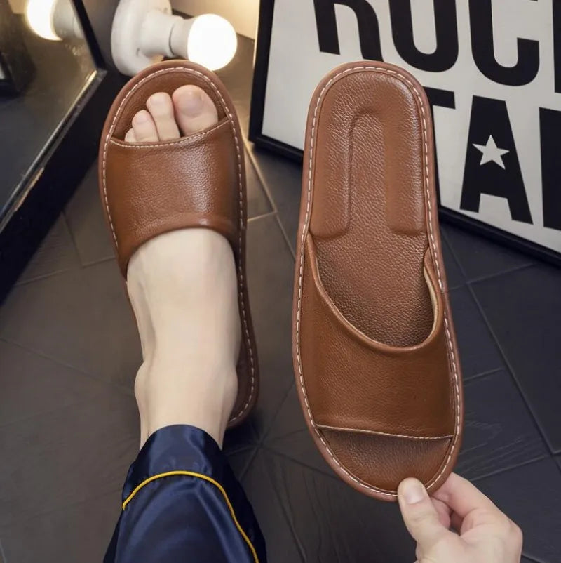 Velni | Unisex Leren Slippers - Comfortabele Leren Sandalen voor Mannen & Vrouwen