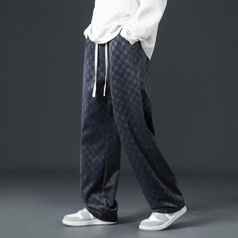 Zdenek | Corduroy joggingbroek voor heren – Ultrazachte relaxte pasvorm, geruit patroon
