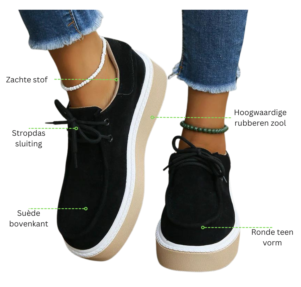 Zelliva | Orthopedische damesschoenen van suède - steun voor de voetholte, comfortabele wandelschoenen