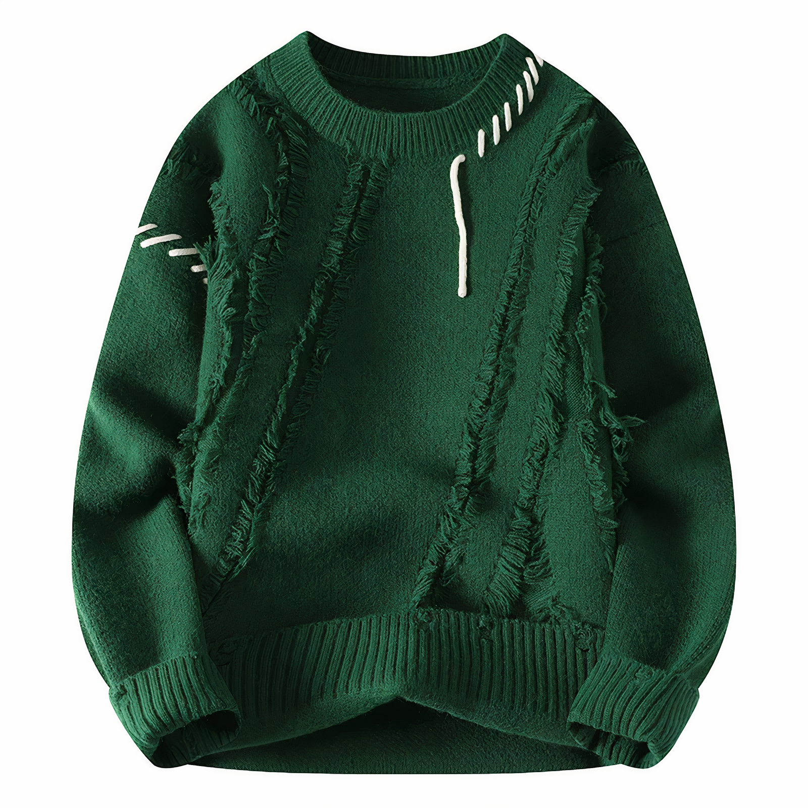 Brevik | Patchwork trui voor heren, distressed design, veelkleurig, casual en stijlvolle knitwear