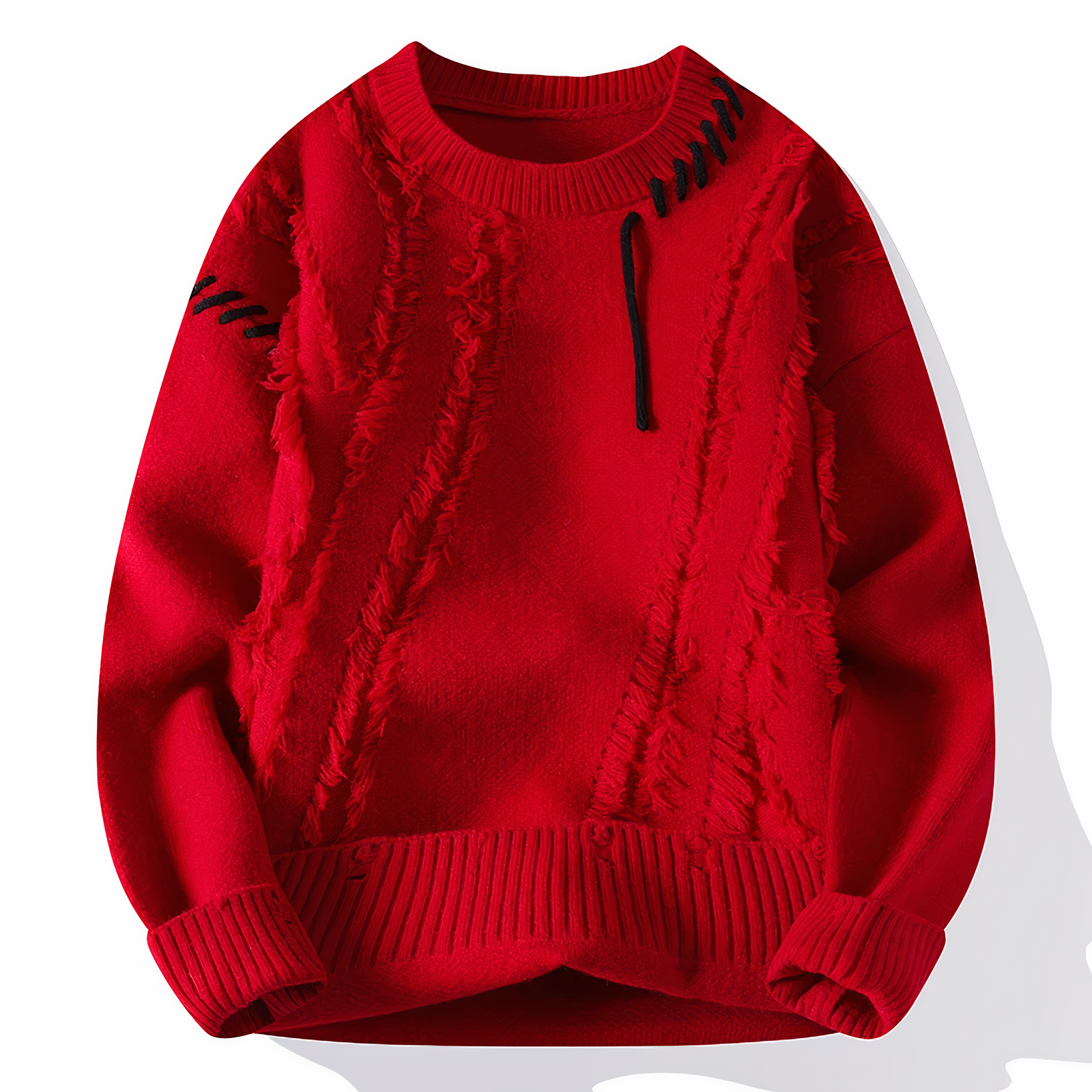 Brevik | Patchwork trui voor heren, distressed design, veelkleurig, casual en stijlvolle knitwear