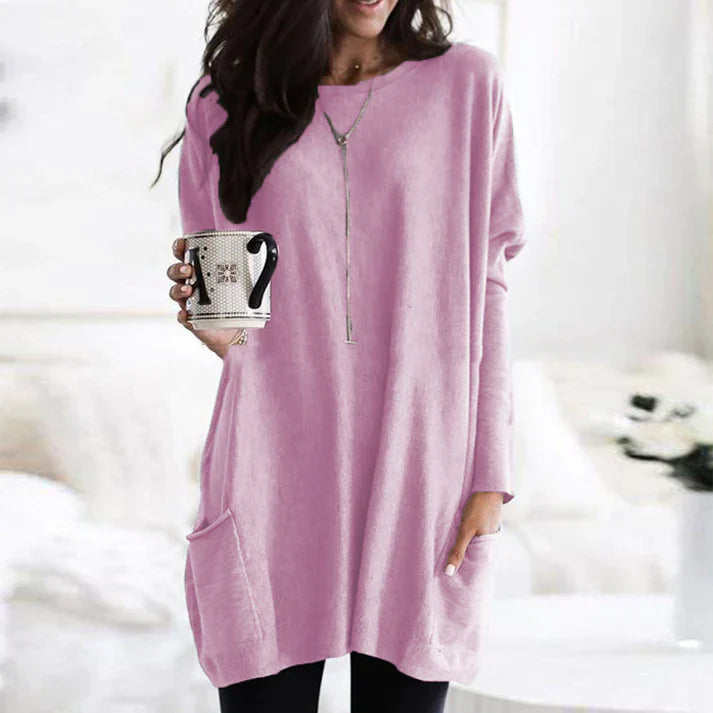 Valda | Soft Touch lange trui voor dames – Oversized, comfortabele gebreide, casual wintertrui