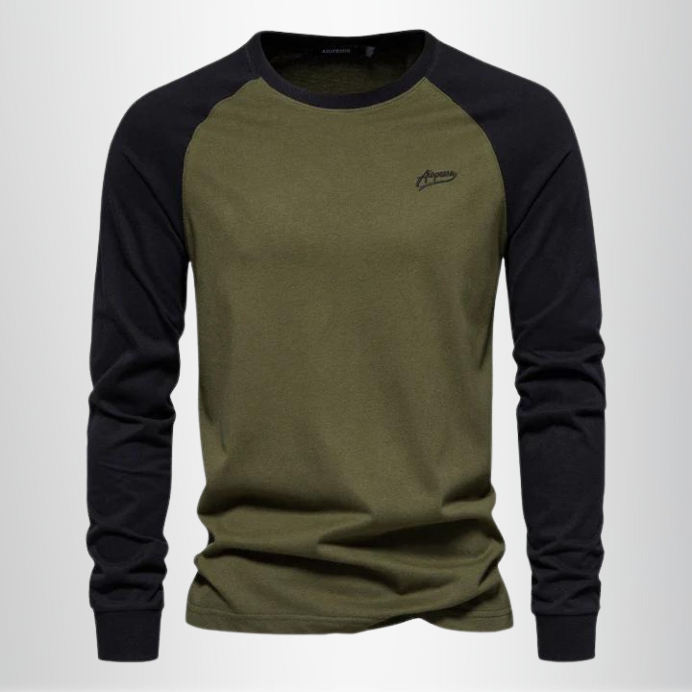 Eustace | Heren herfstshirt met lange mouwen - katoen met contrasterende kleurblokken