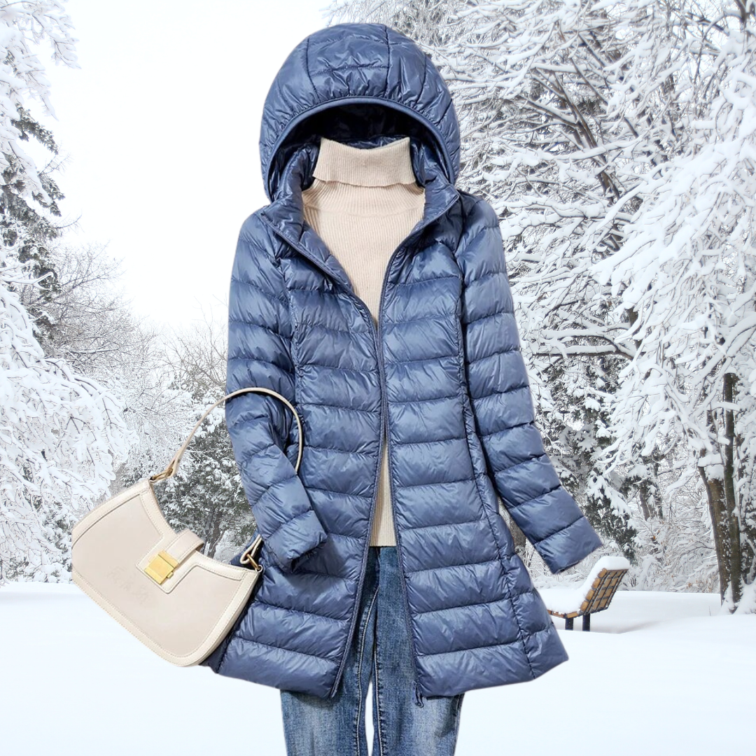 Flaviana | Chique damesjas met capuchon – Warme, lichtgewicht winterjas, casual bovenkleding