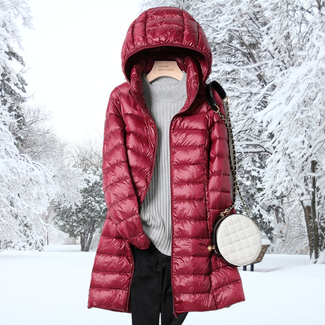 Flaviana | Chique damesjas met capuchon – Warme, lichtgewicht winterjas, casual bovenkleding