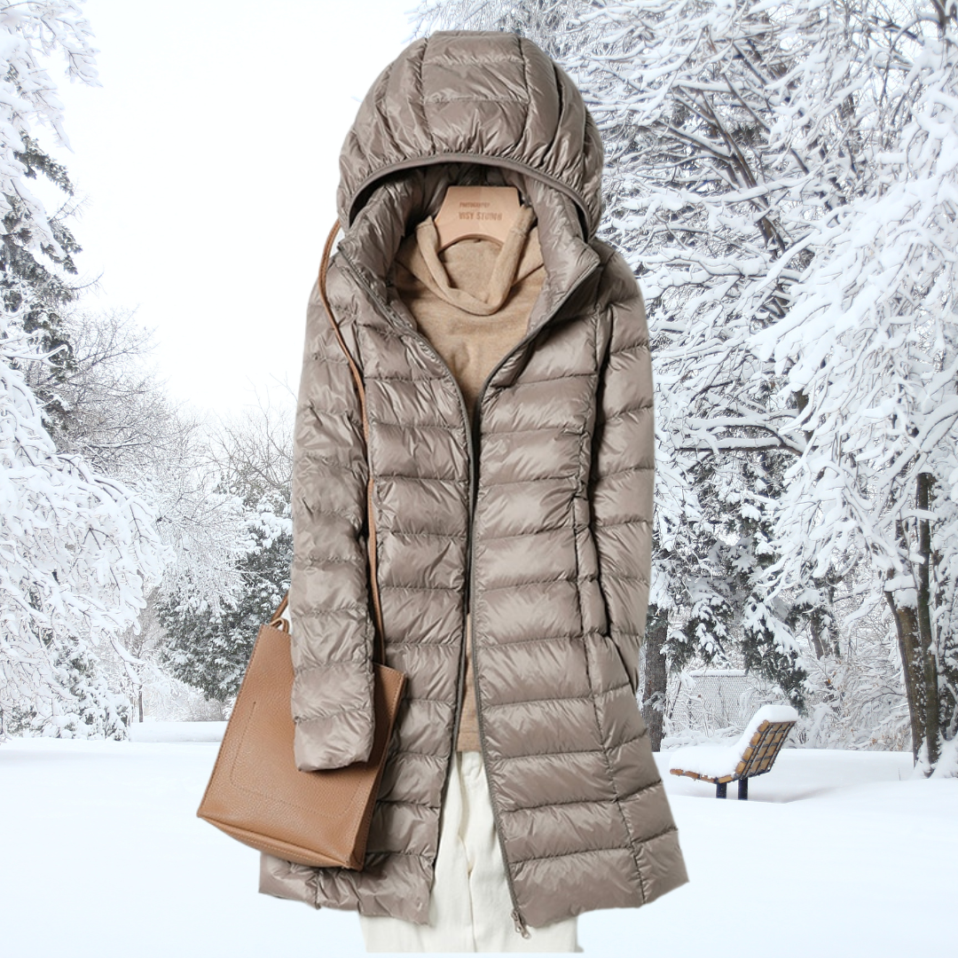Flaviana | Chique damesjas met capuchon – Warme, lichtgewicht winterjas, casual bovenkleding