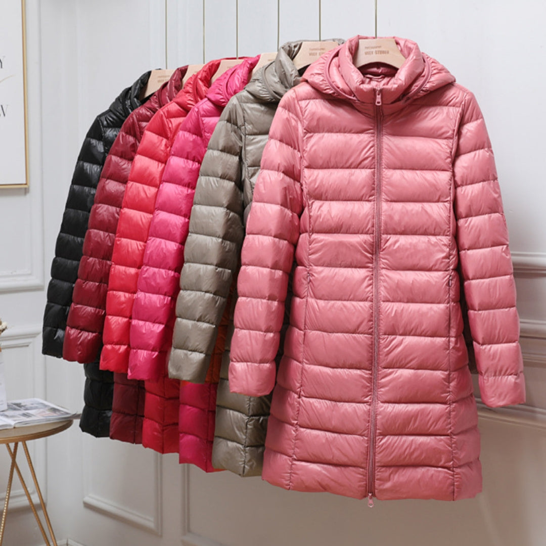 Flaviana | Chique damesjas met capuchon – Warme, lichtgewicht winterjas, casual bovenkleding