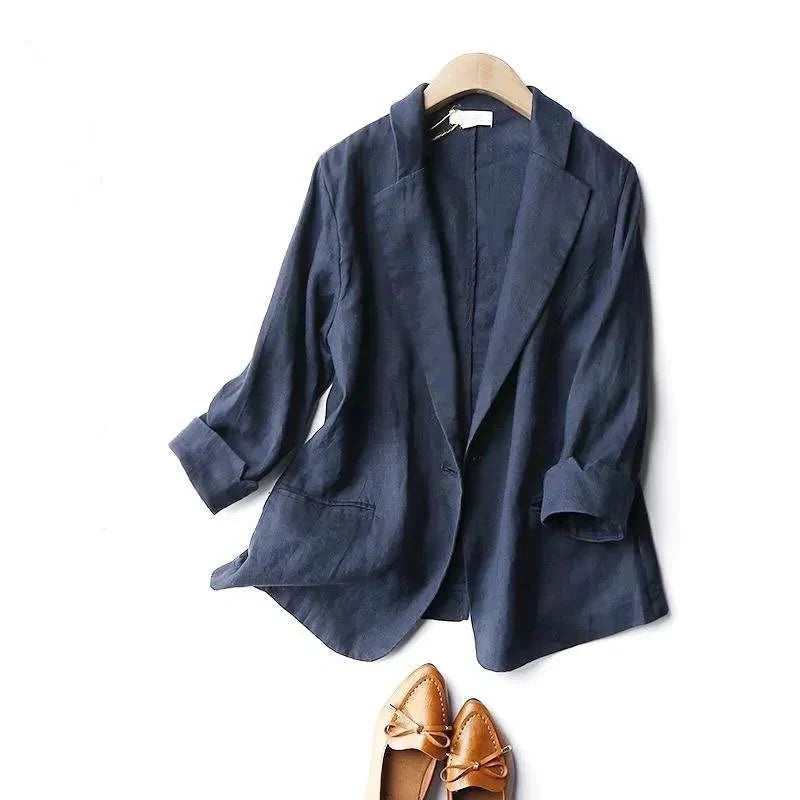 Silvia | Elegante damesblazer van linnen - Lichtgewicht jasje op maat voor werk en vrijetijdskleding