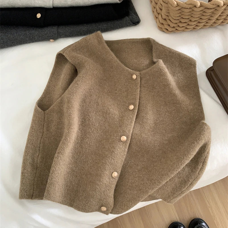 Ivena | Vrouwen Merino Wol Gilet - Mouwloos Gebreid Vest, Warme Laag voor Herfst & Winter