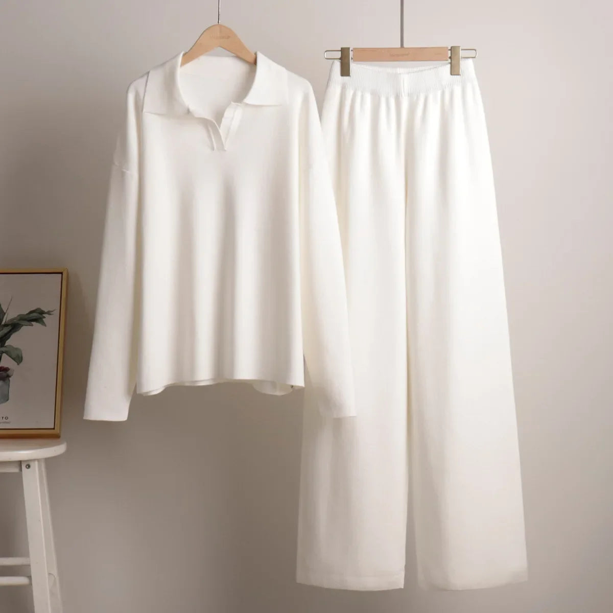 Norelia | 2-delige gebreide loungewearset voor dames, trui en broek, casual comfortabele outfit