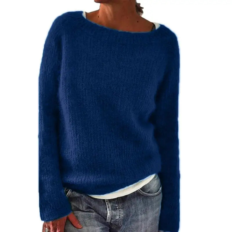 Luminita | Losvallende gebreide trui met boothals voor dames – Lichtgewicht casual pullover