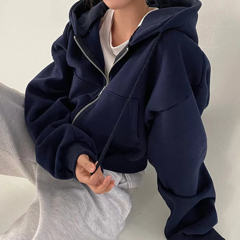 Selja Oversized Hoodie met rits voor dames Comfortabel stijlvol e Noya Home