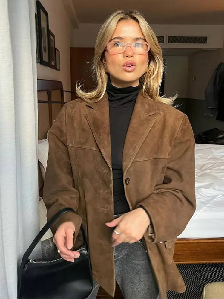 Wilhelmine | Oversized winterjas voor dames met knopen en zakken, warme casual jas, stijlvolle bovenkleding