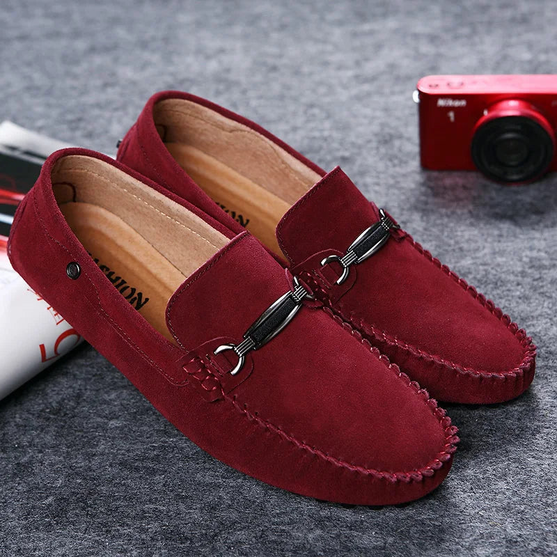 Holger | Casual Slip-On Loafers voor heren - Minimalistische geklede schoenen met metalen gesp