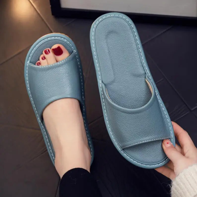 Velni | Unisex Leren Slippers - Comfortabele Leren Sandalen voor Mannen & Vrouwen