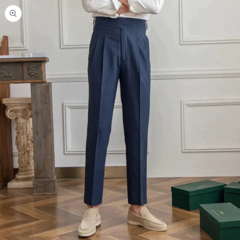 Wrython | Herenpantalon met hoge taille - Formele broek voor zakelijke en casual kleding