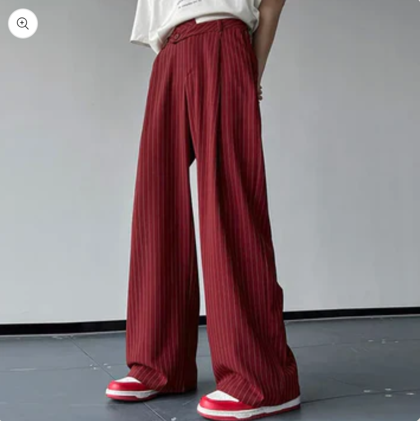 Lendrith | Herenbroek met wijde pijpen en hoge taille - losse pasvorm, elegante vrijetijdsbroek