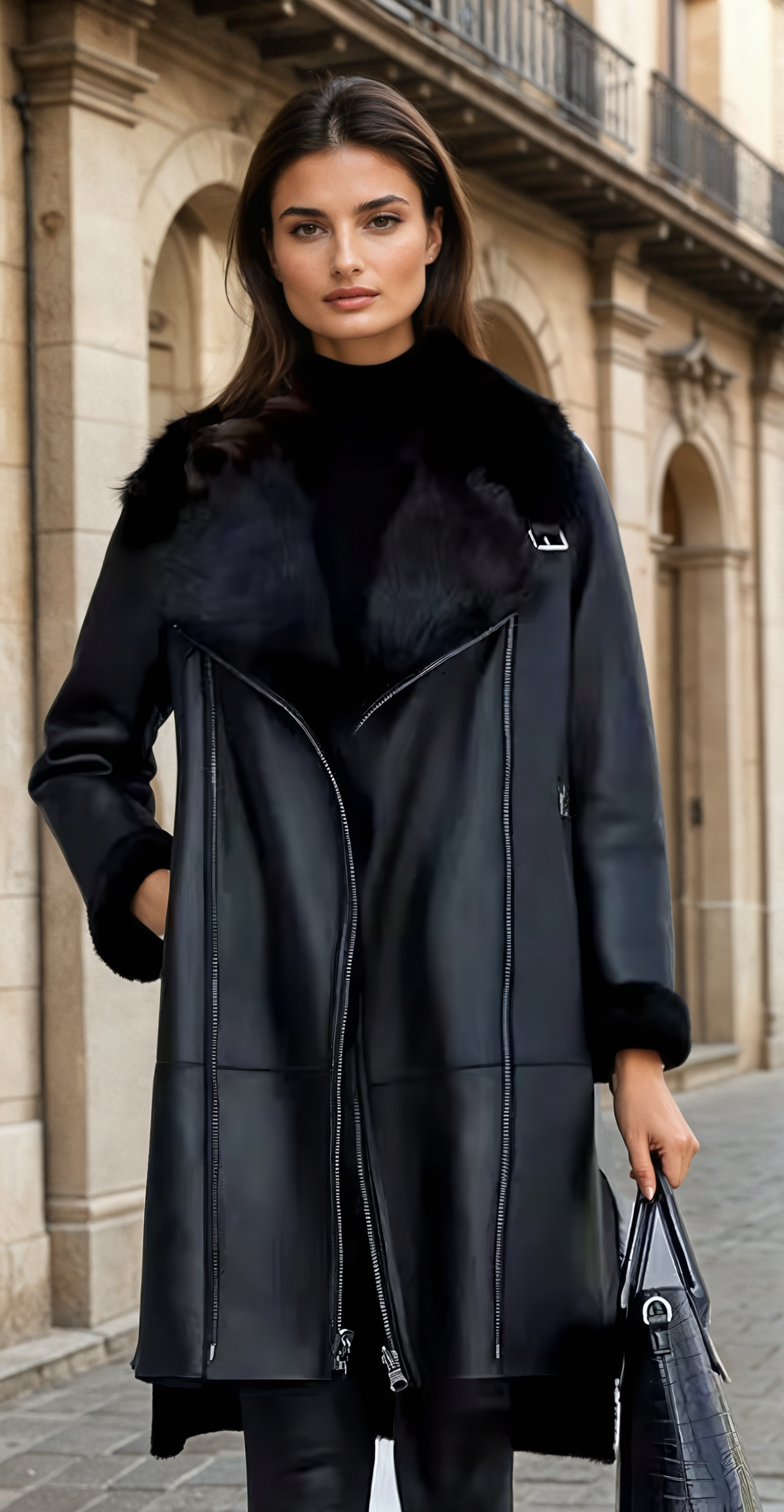 Avalore | Klassiek leren damesjack – Tijdloos zwart