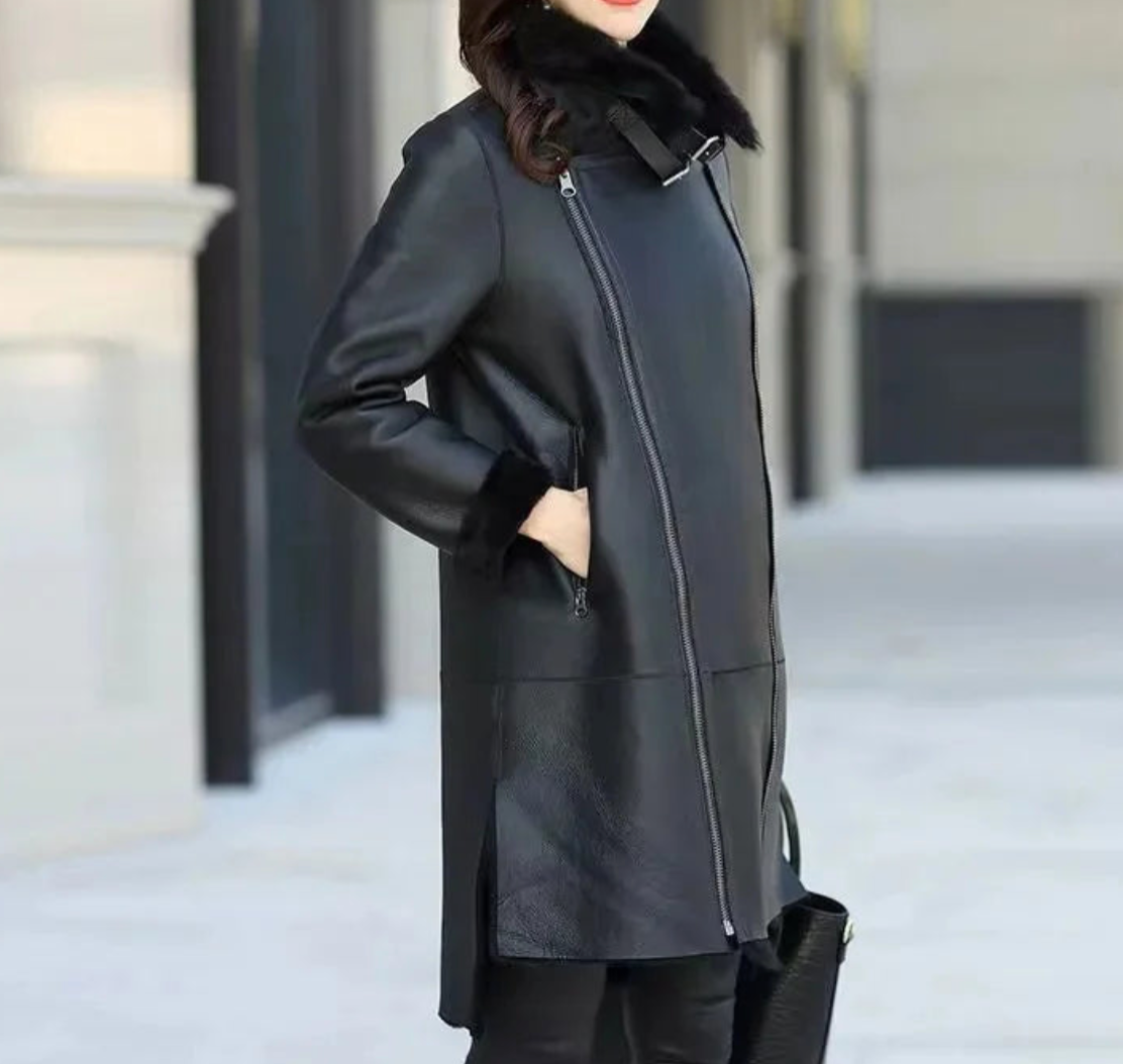 Avalore | Klassiek leren damesjack – Tijdloos zwart