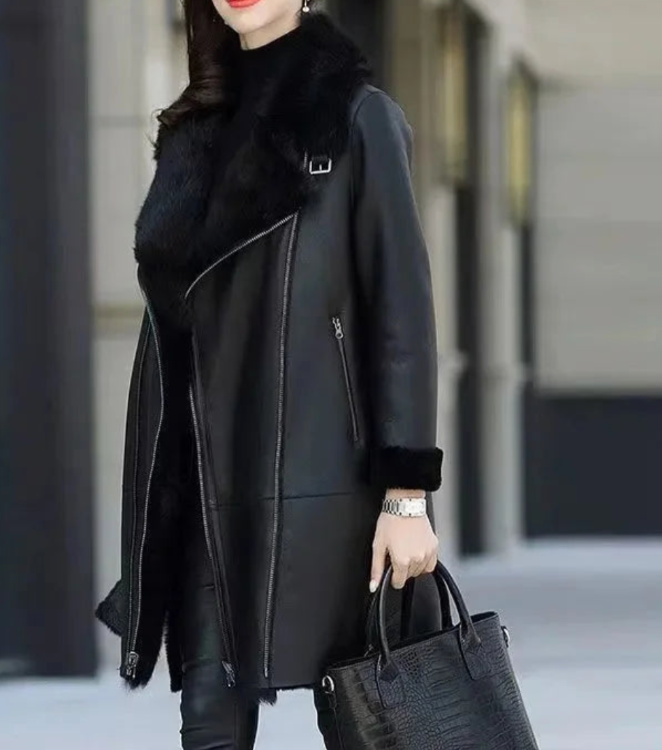 Avalore | Klassiek leren damesjack – Tijdloos zwart