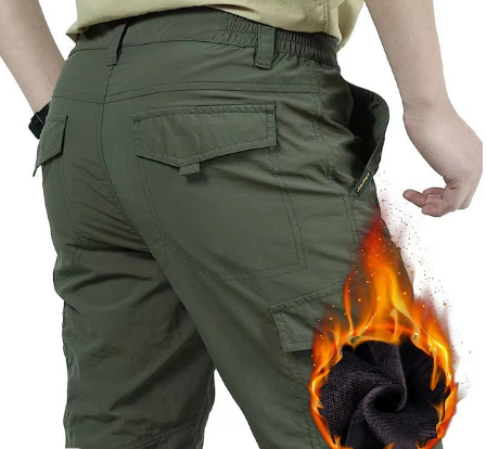 Gorien | Heren Cargo Broek - Winter Fleece Gevoerd, Waterafstotend, Outdoor & Casual Broek