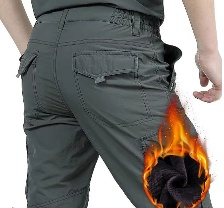 Gorien | Heren Cargo Broek - Winter Fleece Gevoerd, Waterafstotend, Outdoor & Casual Broek