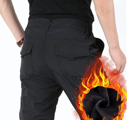 Gorien | Heren Cargo Broek - Winter Fleece Gevoerd, Waterafstotend, Outdoor & Casual Broek