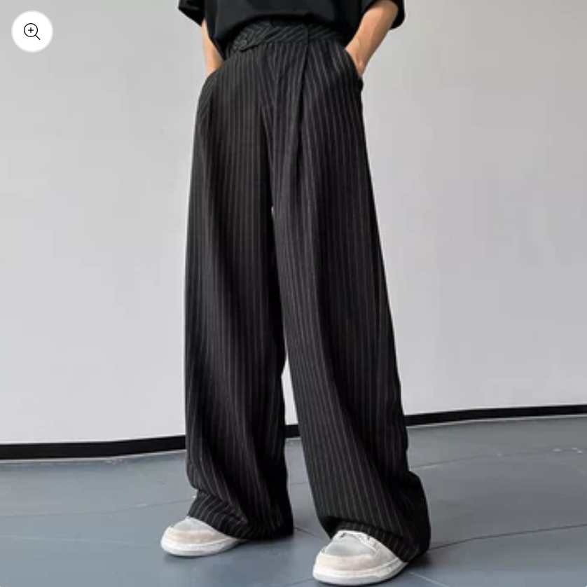 Lendrith | Herenbroek met wijde pijpen en hoge taille - losse pasvorm, elegante vrijetijdsbroek