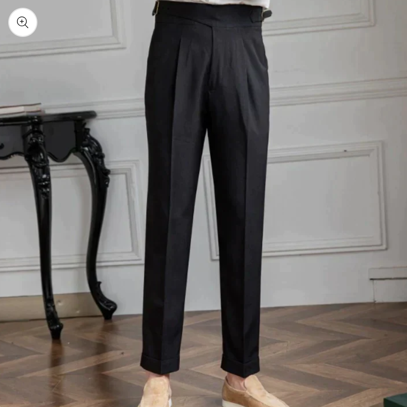 Wrython | Herenpantalon met hoge taille - Formele broek voor zakelijke en casual kleding