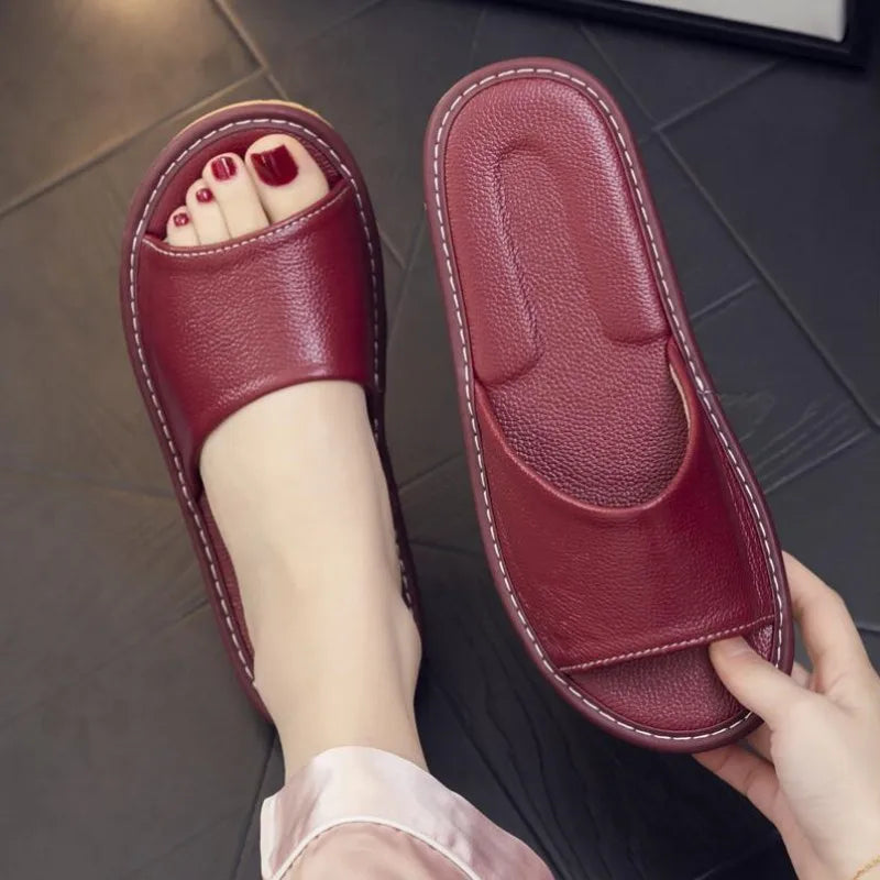 Velni | Unisex Leren Slippers - Comfortabele Leren Sandalen voor Mannen & Vrouwen