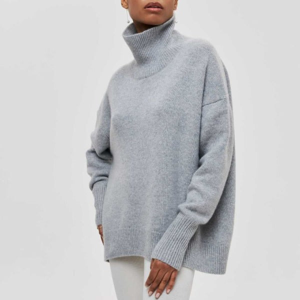 Nerisse | Klassieke coltrui voor dames, losse pasvorm, zacht gebreid, casual top voor herfst en winter